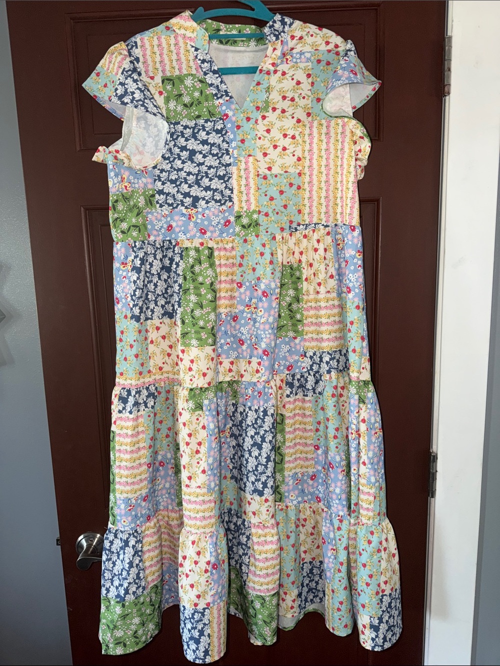 SUNDAY UP Patchwork Floral Maxi Dress - Multicolor